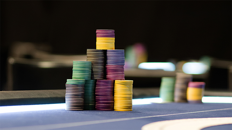 poker chips table